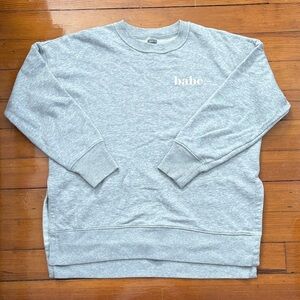 Aerie Light Gray Crewneck Sweatshirt